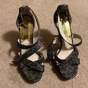 Michael Kors Sparkly Strappy Heels Size 6.5